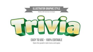 Arched Yellow and Green Cartoon Text Style vector