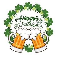 Glasses of beer for St. Patricks celebration vector