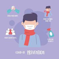 infografía de pandemia de covid 19 vector