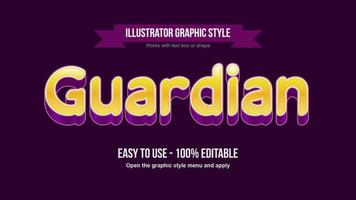 Golden and Purple 3D Cartoon Text Effect vector