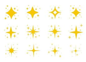 Yellow Light Sparkling Glittering Stars vector