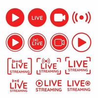 Live Streaming Symbol Set vector