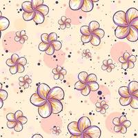 Repetitive summer background with plumeria flowers vector