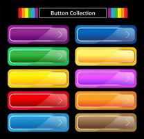 Glossy colorful button set vector