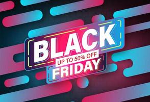 Black Friday Banner Neon Design Template vector