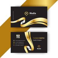 Luxury wavy business card template vector