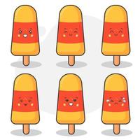Cute Popsicle Characters Set vector