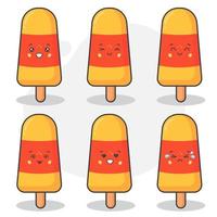 Cute Popsicle Characters Set vector