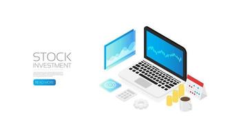 Isometric stock investment page vector