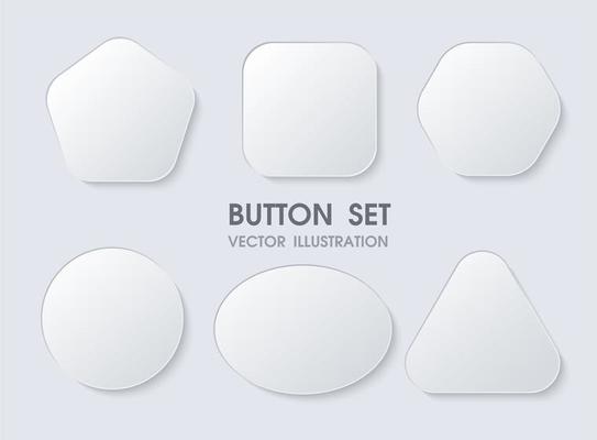 3D Geometric Buttons with Realistic Curves and Shadows