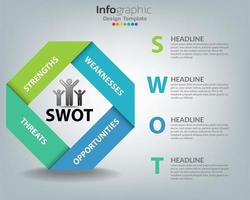 Swot analysis business infographic vector