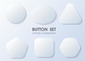3D Geometric Shape Button on White