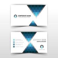 Blue polygonal shapes business card template vector