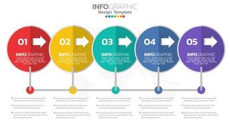 Plantilla de infografía de línea de tiempo con flechas vector