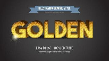 Golden Dotted Pattern Luxury  Editable Text Effect vector