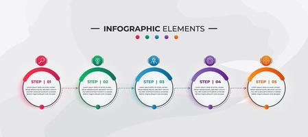 Colorful circular infographic elements for business vector