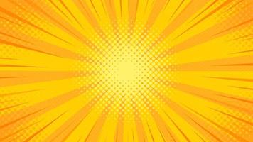 Pop Art Background with Yellow Light Scattered from Center vector