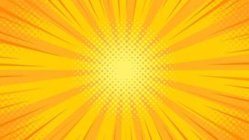 Pop Art Background with Yellow Light Scattered from Center vector