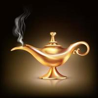 Aladdin lamp smoke vector