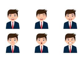 Cute Business Man With Different Facial Expressions