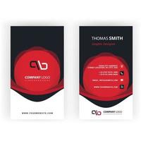 Red business card with abstract shapes vector