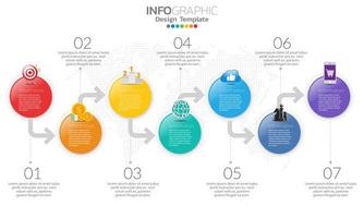 Timeline infographic template with arrows vector