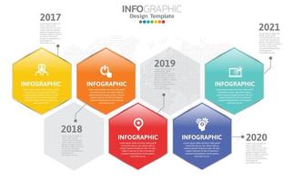 Timeline infographic template with 5 elements vector