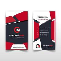 Red vertical business card template vector