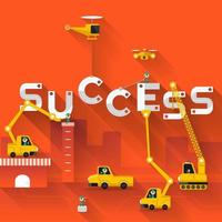 Success concept with construction vector