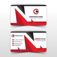 Red and white business card stylish template vector