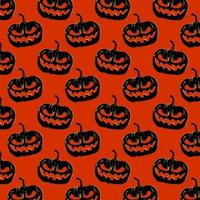 Halloween Orange and Black Pumpkin Pattern vector