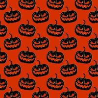 Halloween Orange and Black Pumpkin Pattern vector