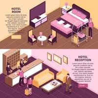 Isometric Hotel Banners vector