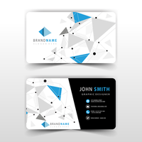 Polygonal shapes business card template vector