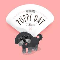 National puppy day poster with puppy vector