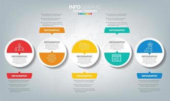 Plantilla de infografía de línea de tiempo con flechas vector