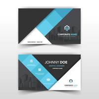 Blue and grey shape corporate card template vector