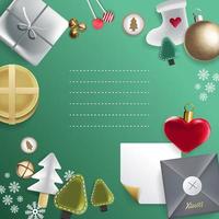 Christmas decorations festive frame with copy space vector