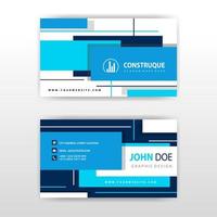 Blue rectangular shape business card template vector