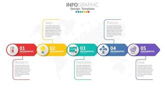 Timeline infographic template with arrows vector