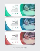 Geometric Curve Banner Template Set vector