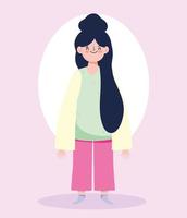 avatar de mujer de cuerpo completo para redes sociales vector