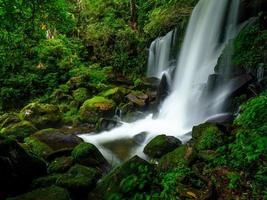 Smooth waterfall background photo