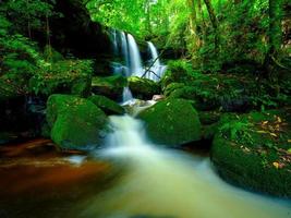 Smooth waterfall background photo