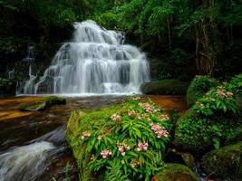 Smooth waterfall background photo