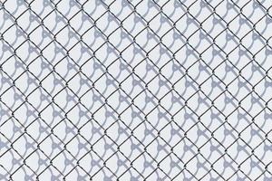 black and white metal chain link fence photo