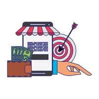 Online shopping and payment technology concept vector