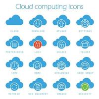 Cloud computing icons set vector