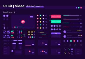 Video UI elements kit vector