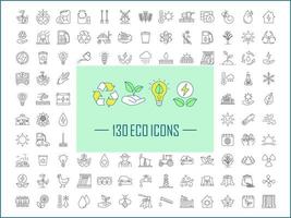 ecología y cuidado de la naturaleza conjunto de iconos lineales vector